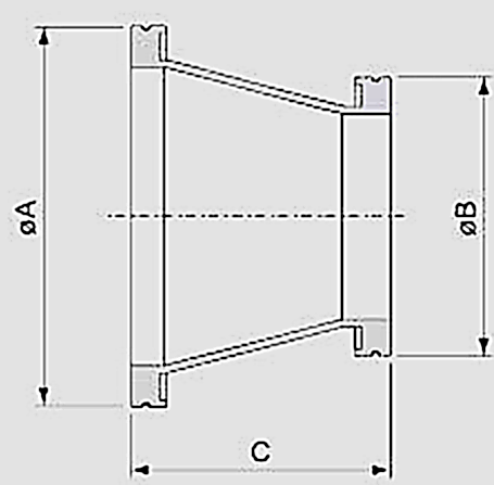 Фланец переходной ISO-ISO конусообразный