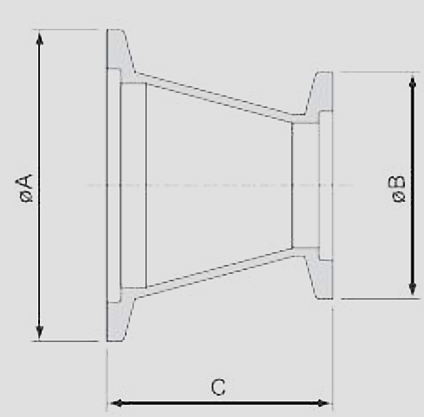 Фланец переходной KF-KF конусообразный