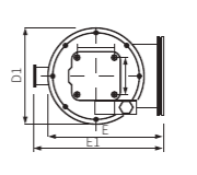 Клапан ISO-K63 пневматический угловой(нерж. сталь, фторкаучук упл.)    
